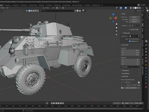 Humber Armoured Car 3D Model