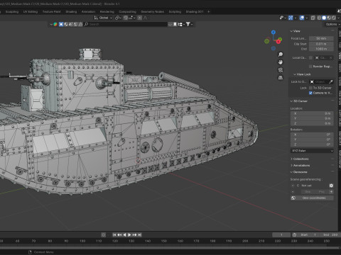 Medium Mark C Medium tank 3D Model