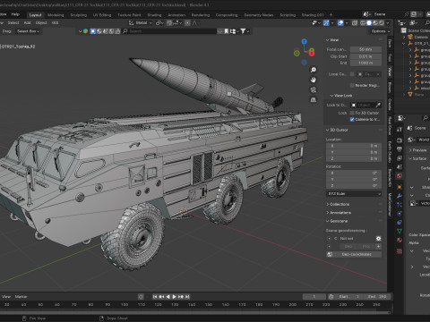 OTR 21 Tochka Tactical Ballistic Missile 3D मॉडल