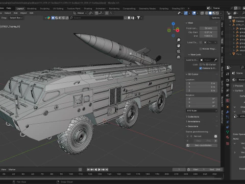 OTR 21 Tochka Tactical Ballistic Missile 3D Model