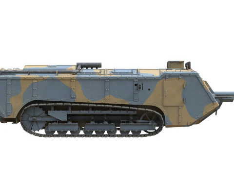 Saint Chamond Heavy Tank 3D Model