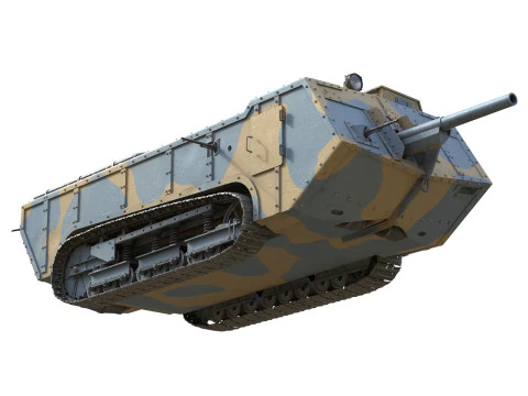 Saint Chamond Heavy Tank 3D Model