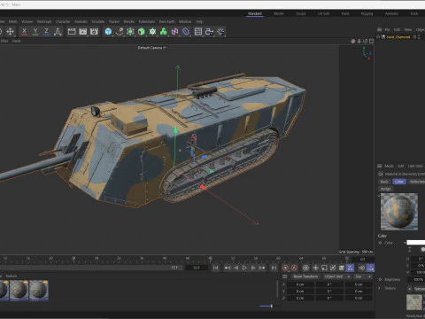 Saint Chamond Heavy Tank 3D Model