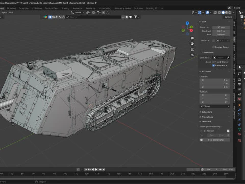 Saint Chamond Heavy Tank 3D Model