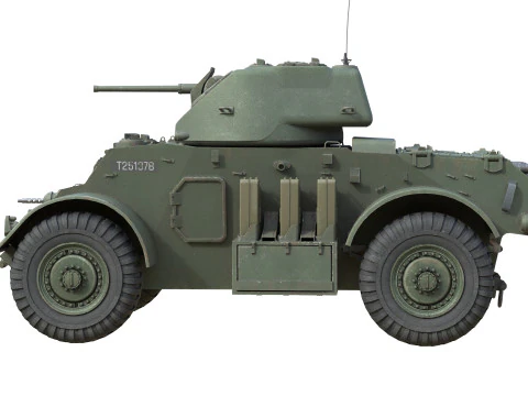 T17E1 Staghound Armored Car 3D Model