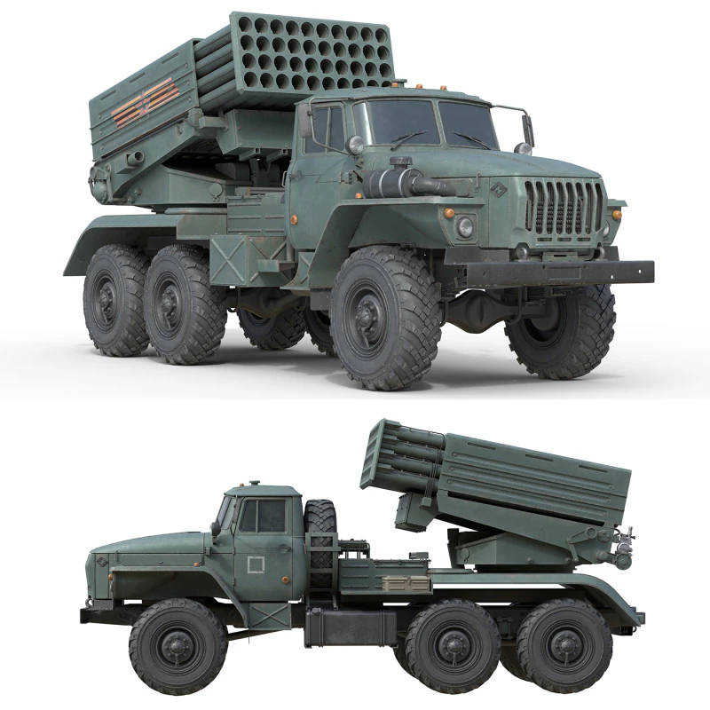 Tornado G Multiple Launch Rocket System 3D Model .c4d .max .obj .3ds .fbx .stl .blend 