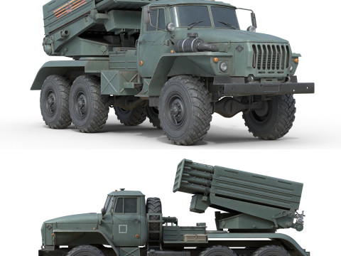 Tornado G Multiple Launch Rocket System 3D Модель