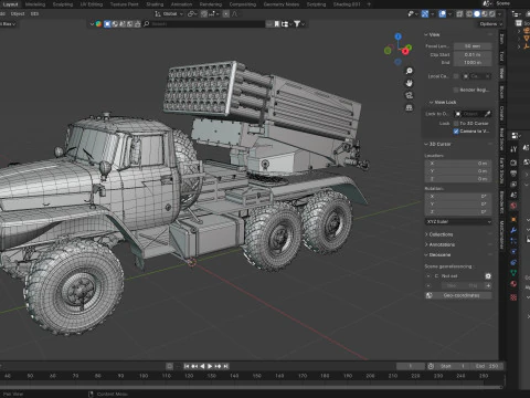 Tornado G Multiple Launch Rocket System 3D Model
