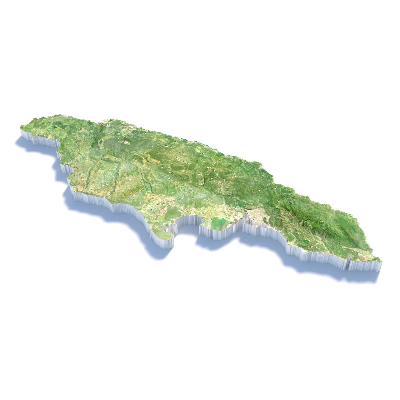 Jamaica Terrain Map 3D Model .c4d .max .obj .3ds .fbx .stl .blend