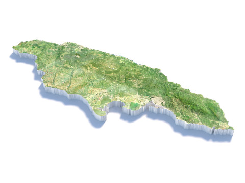 Jamaica Terrain Map 3D 模型