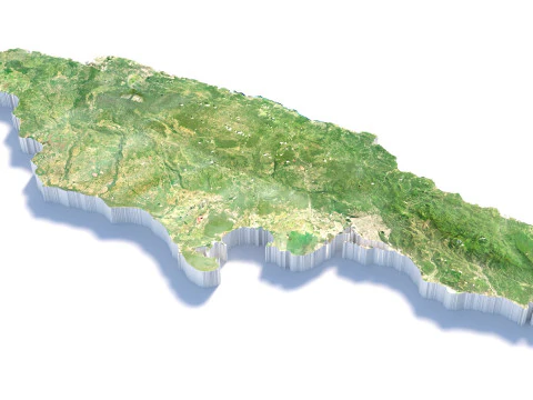Jamaica Terrain Map 3D Model