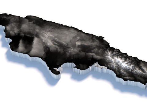 Jamaica Terrain Map Modèle 3D