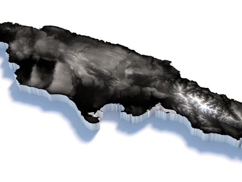 Jamaica Terrain Map 3D Model