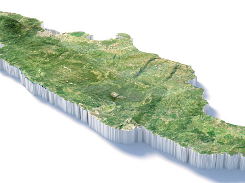 Jamaica Terrain Map Modèle 3D