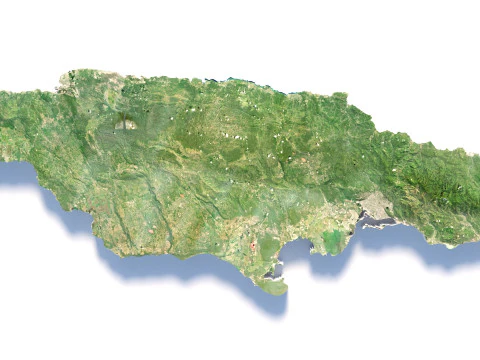 Jamaica Terrain Map 3D Model