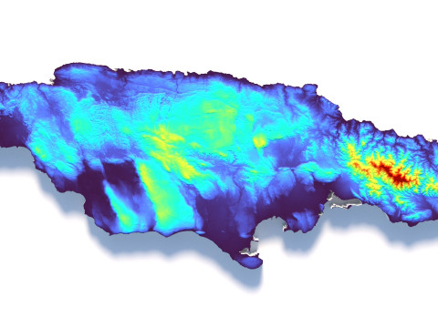 Jamaica Terrain Map Modèle 3D