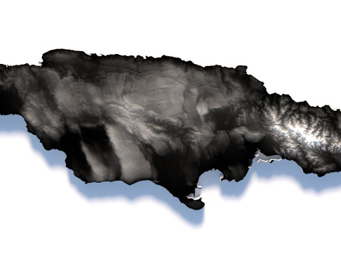 Jamaica Terrain Map Modèle 3D