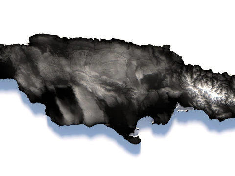Jamaica Terrain Map 3D Model