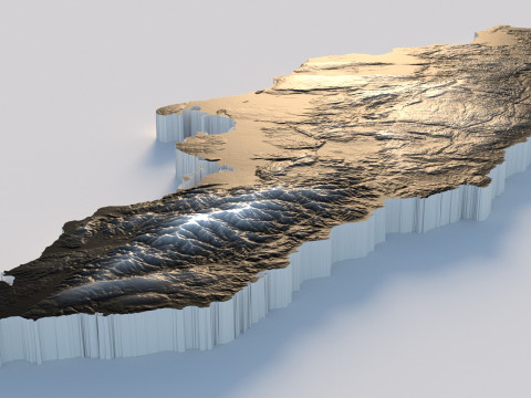 Jamaica Terrain Map Modèle 3D
