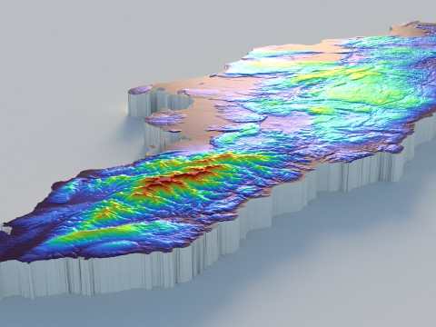 Jamaica Terrain Map Modèle 3D