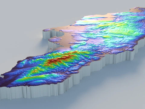 Jamaica Terrain Map 3D Model