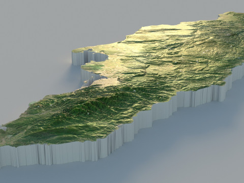 Jamaica Terrain Map Modèle 3D