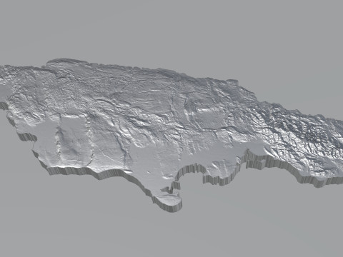 Jamaica Terrain Map Modèle 3D