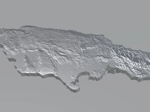 Jamaica Terrain Map 3D Model