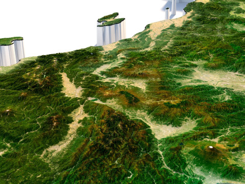 Japan Terrain Map 3D-Modell