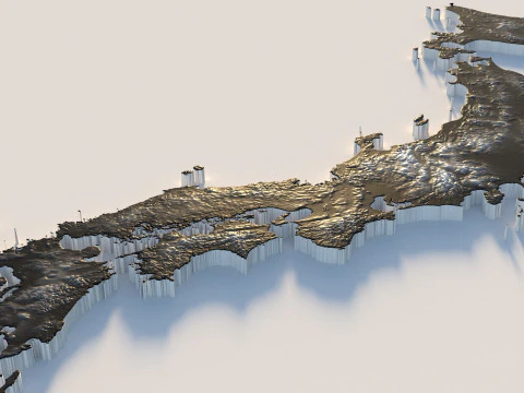 Japan Terrain Map 3D Model