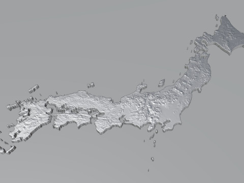 Japan Terrain Map 3D-Modell
