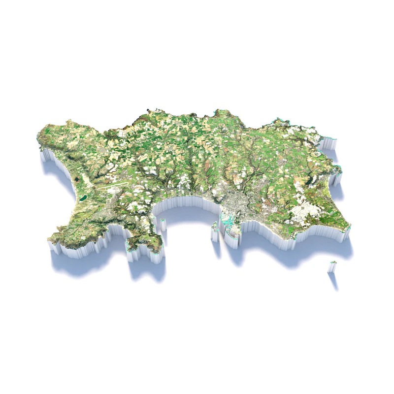 Mapa del terreno de Jersey Modelo 3D .c4d .max .obj .3ds .fbx .stl .blend