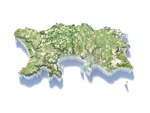 Jersey Terrain Map 3D Model
