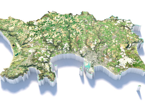 Jersey Terrain Map 3D Model