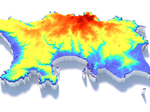 Jersey Terrain Map 3D Model
