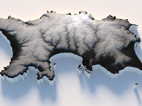 Jersey Terrain Map 3D Model