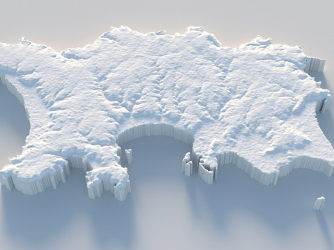 Jersey Terrain Map 3D Model
