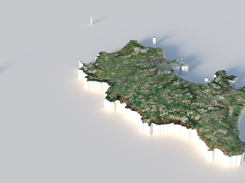 Jersey Terrain Map 3D Model