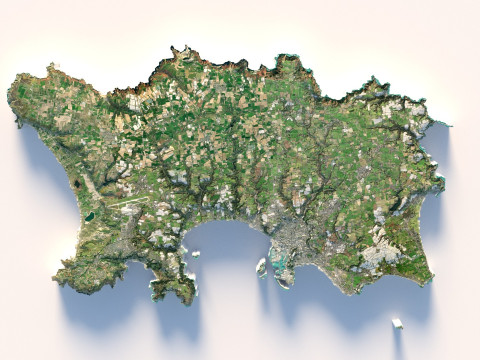 Jersey Terrain Map 3D Model
