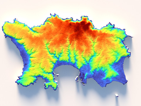 Jersey Terrain Map 3D Model