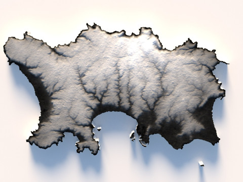 Jersey Terrain Map 3D Model