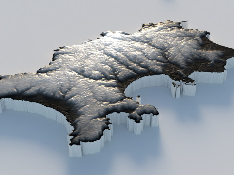 Jersey Terrain Map 3D Model