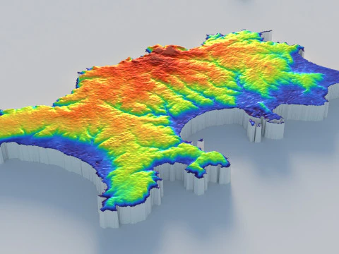 Jersey Arazi Haritası 3D Model