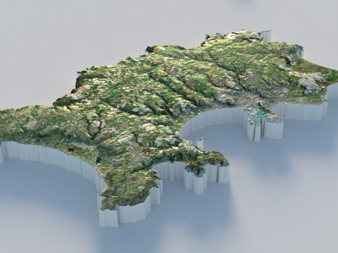 Jersey Terrain Map 3D Model