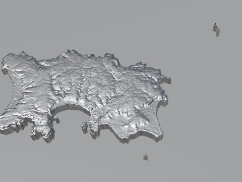 Jersey Terrain Map 3D Model