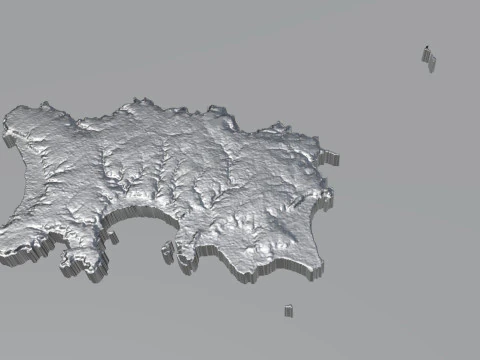 Jersey Arazi Haritası 3D Model