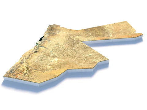 Mapa terenu Jordans Model 3D