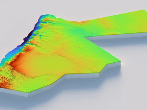Jordans Terrain Map 3D Model