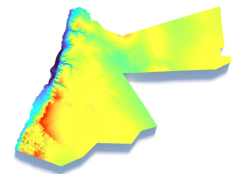 Jordans Terrain Map 3D Model