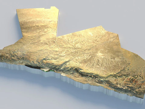 Jordans Terrain Map 3D Model